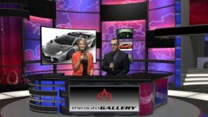 Bob Bekian being interviewed on one of his virtual sets for Lamborghini
