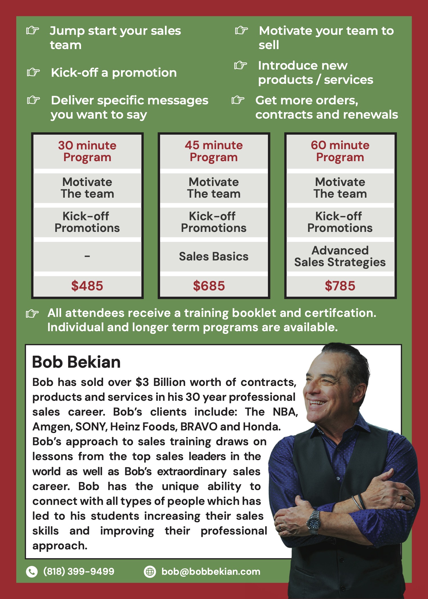 Bob Bekian Sales Made Easy Mini Course